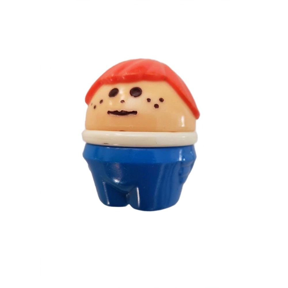 Vintage Fisher Price Little People Chunky Boy Red Hair Blue Pants Freckles Toy